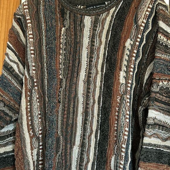 Croft and Barrow Coogi Sweater Mocha Mousse brown tones grey cuffs XLT - Picture 14 of 17